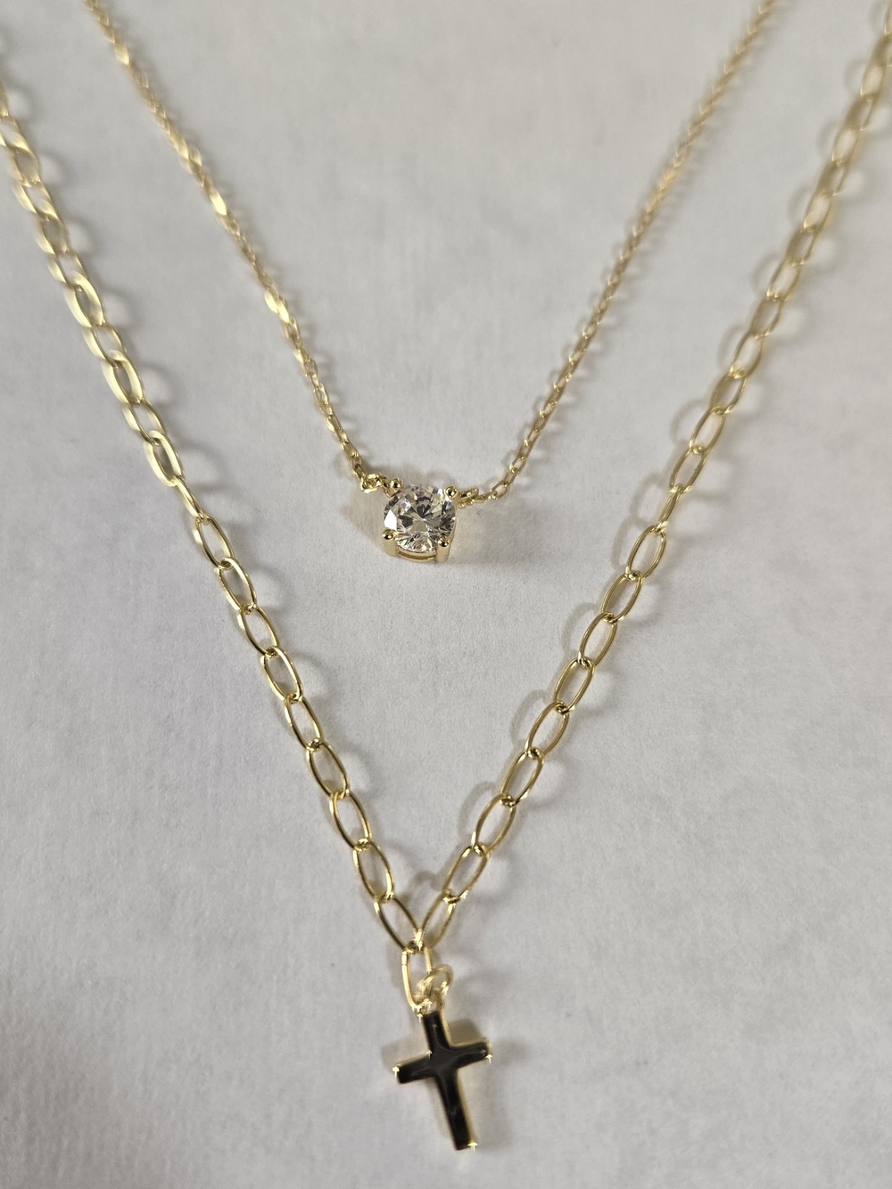 Argento Vivo Gold Plated Over Sterling Silver Layered Cz Necklace - Picture 4 of 7